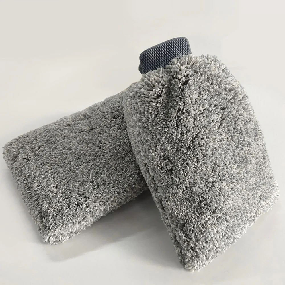 

1Pcs Car Wash Glove Double-sided Large Plus Velvet Fiber Car Wiping Gloves Decontamination Softness Non-depilation Cleaning Tool