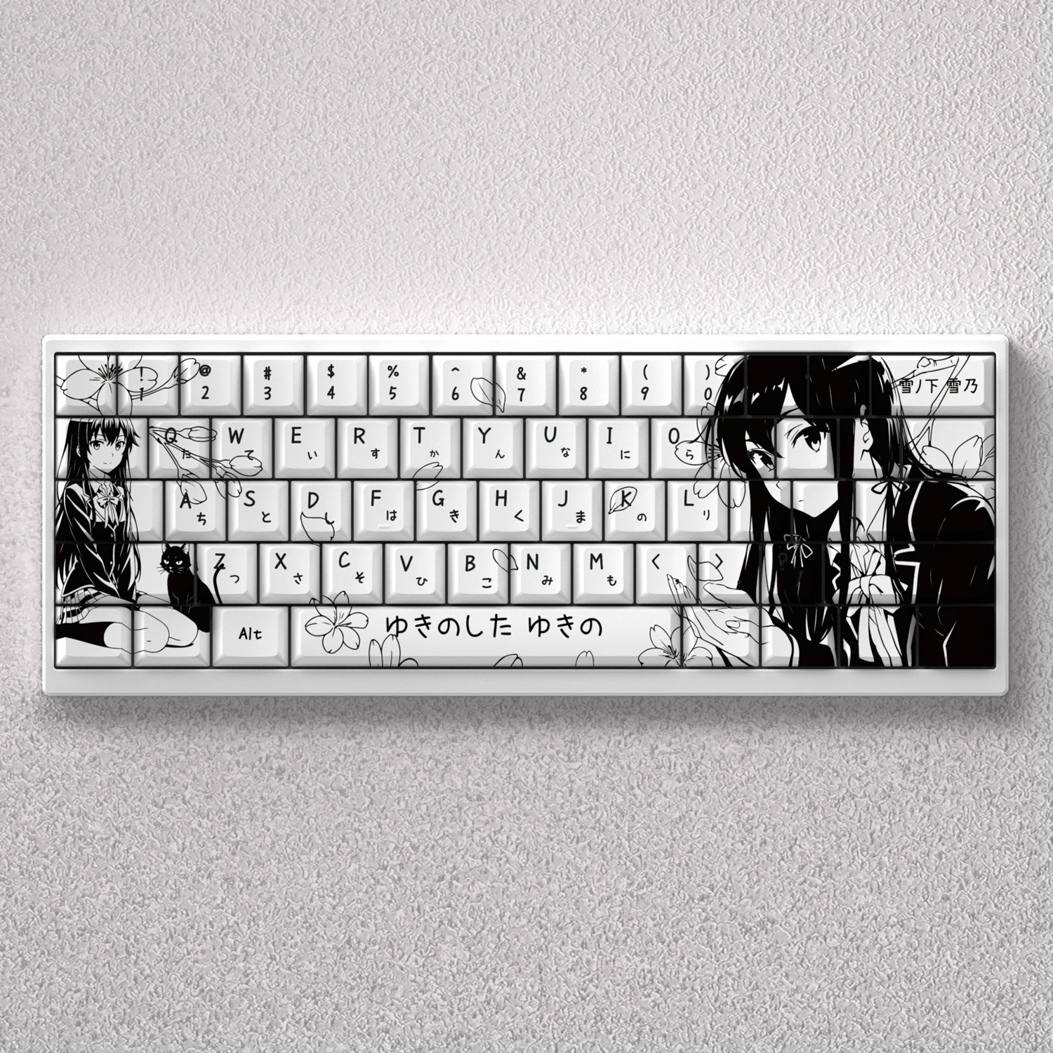 Yukinoshita Yukino Keycaps Anime White 73/98 Keys PBT D