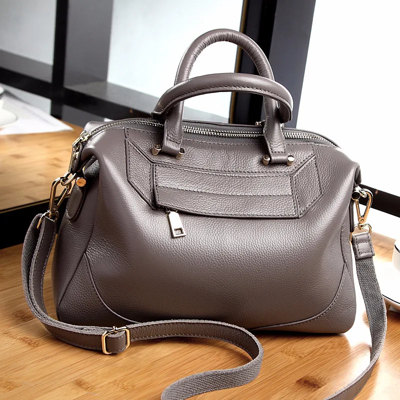 Luxury Designer Women Handbag Female Crossbody Shoulder Bag Genuine Leather Boston Bag Fashion Versatlie Tote Bag