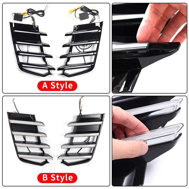 Фото Для Toyota Land Cruiser 300 LC300 FJ300 J300 2024-2027 ABS LED Дневные ходовые огни DRL для передней решетки бампера Аксессуары №2