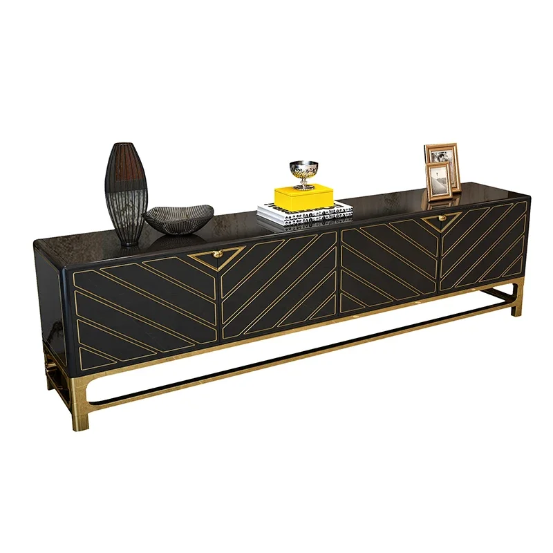 Простой постмодернистский шкаф для телевизора из нержавеющей стали краска