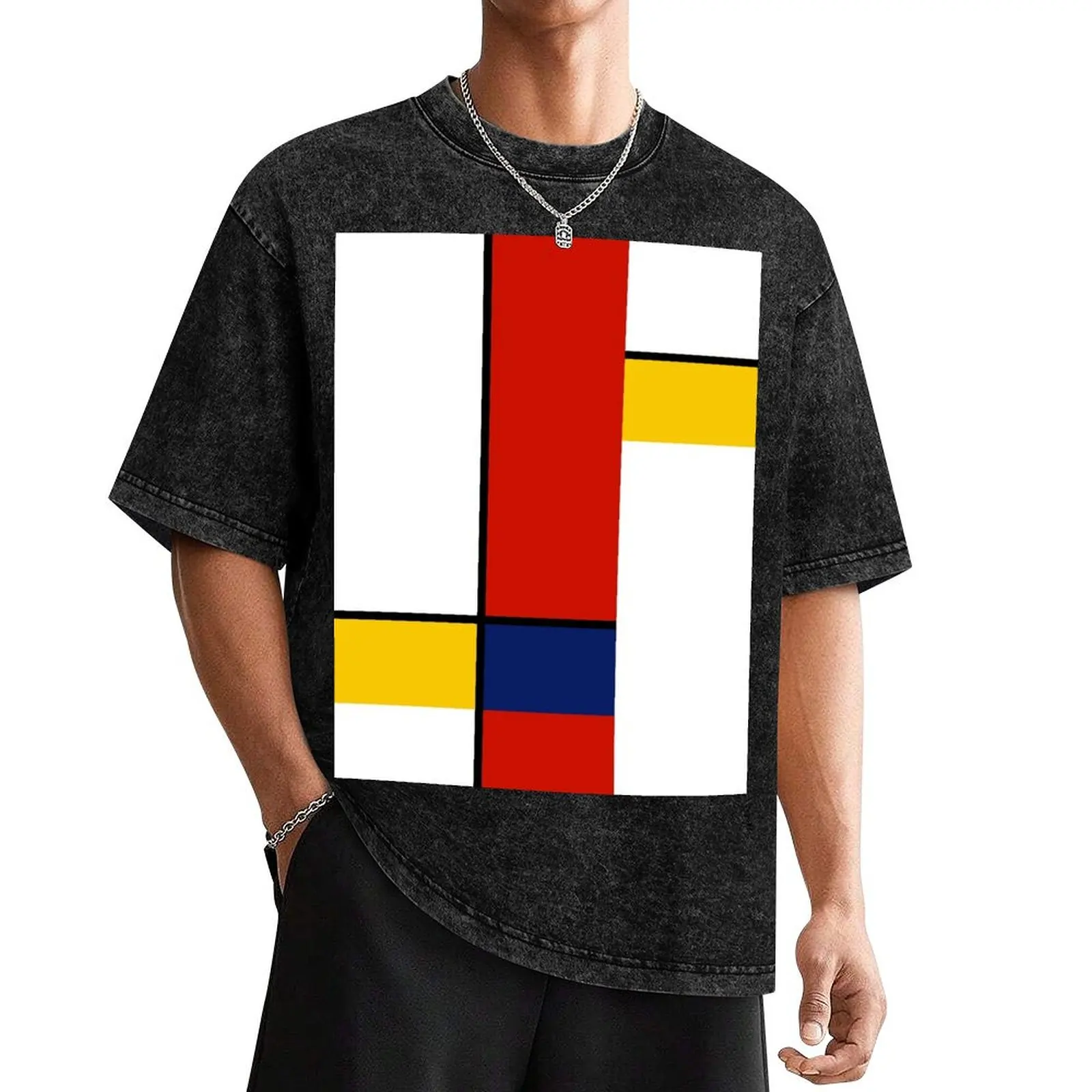 Футболка в стиле Мондриана с абстрактным искусством заготовки топы рубашки