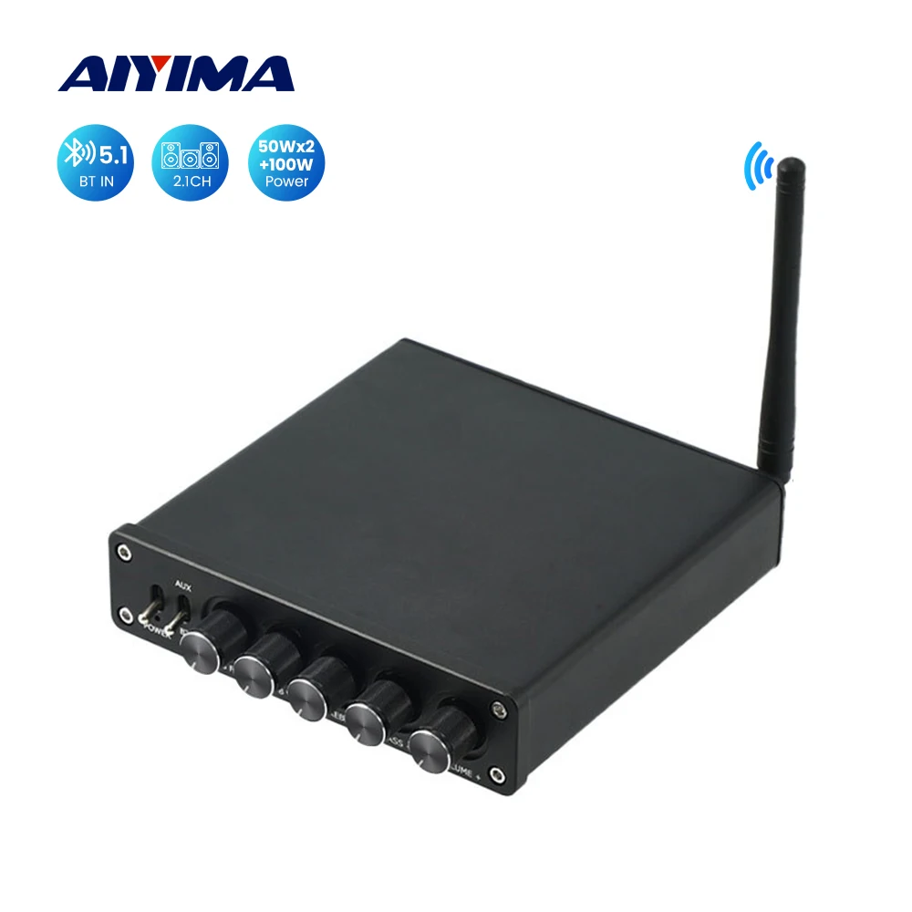 

AIYIMA TPA3116 Bluetooth Subwoofer Audio Amplifier 2.1 Channel Class D HIFI Power Amplifiers Amp 50Wx2+100W Sound Amplificador