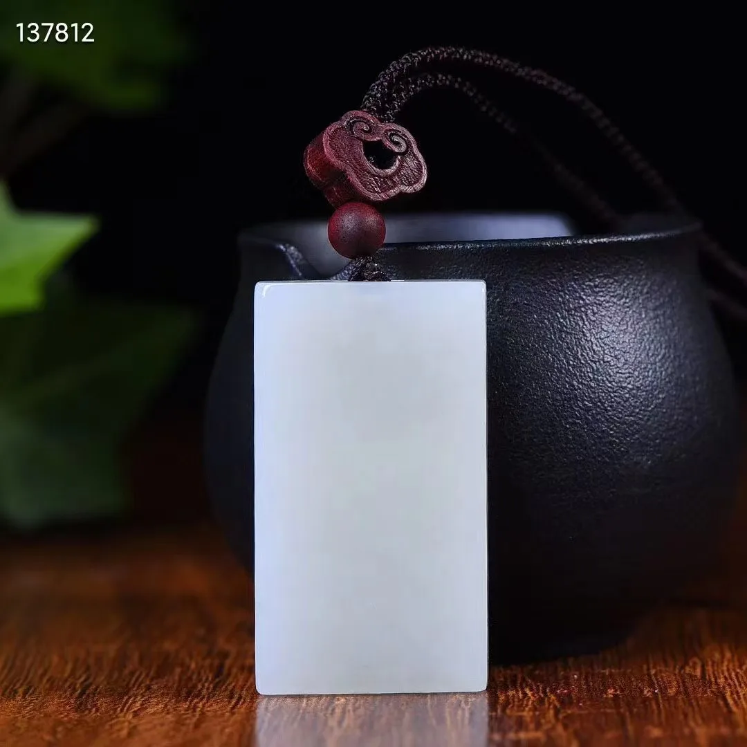 Натуральное 100% белое Нефритовое ожерелье с вырезами подвеска в форме цветка