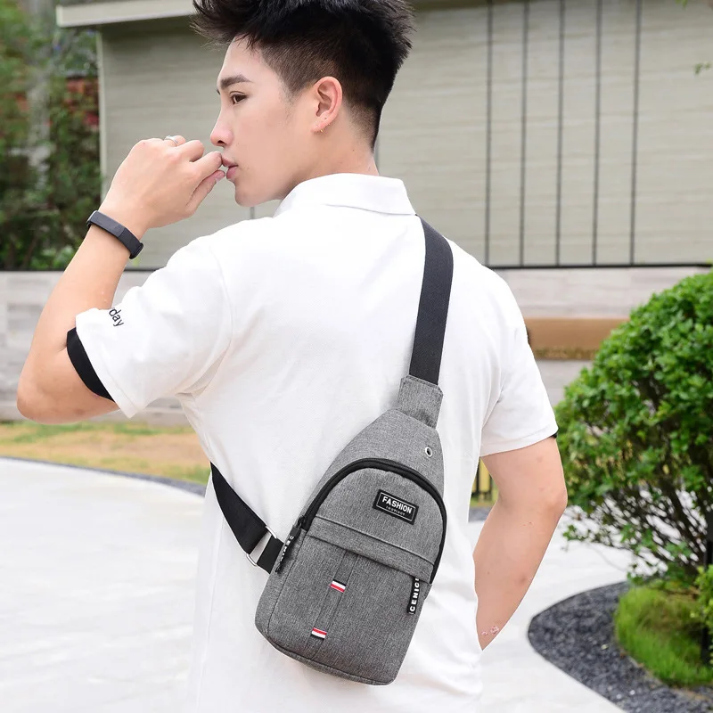 Men's Chest Bag New Fashion Korean-Style Outdoors Casual Sports Water-Proof Shoulder Crossbody Bag Cross Body Chest Bag for Men