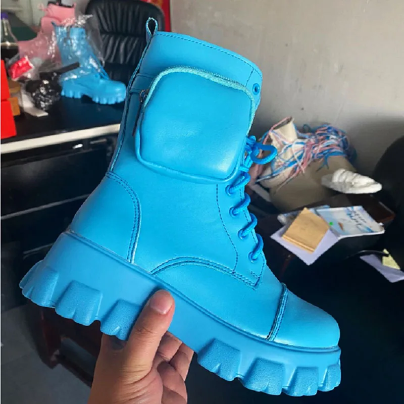 2022 Ladies Autumn Winter Sale Punk Platform High Wedges Heels Black British Style Boots Women Fashion Martin Boots Big Size 43