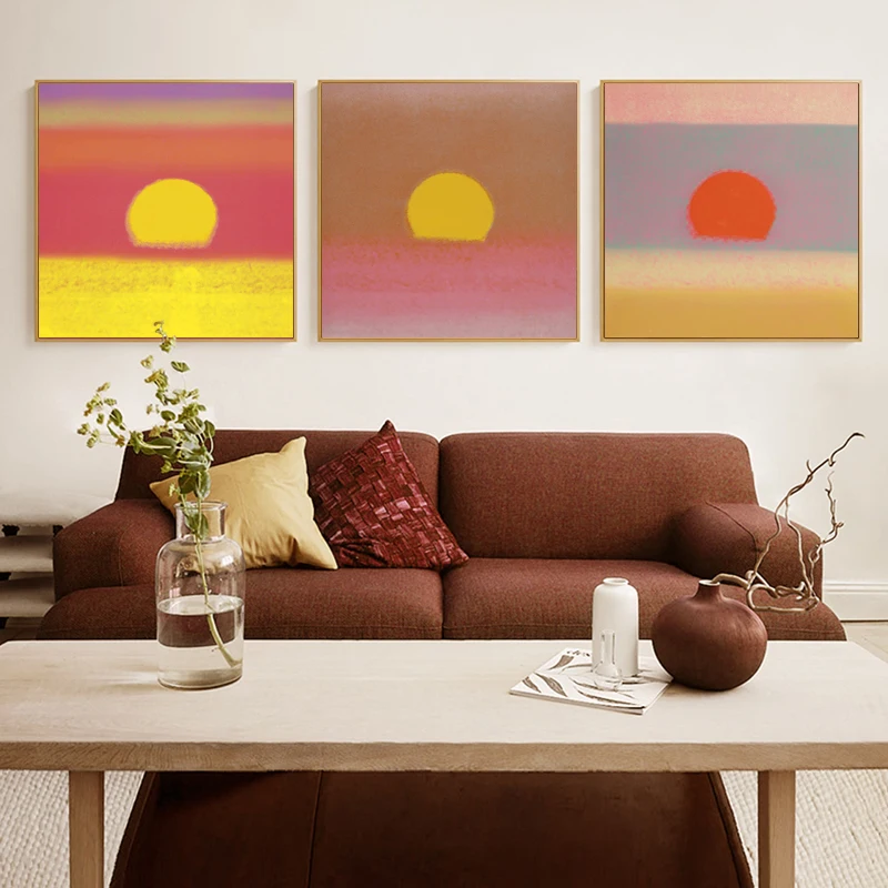 

Nordic Minimalist Andy Warhol Ins Watercolor Sunrise Sunset Abstract Wall Art Canvas Painting Posters For Living Room Home Decor