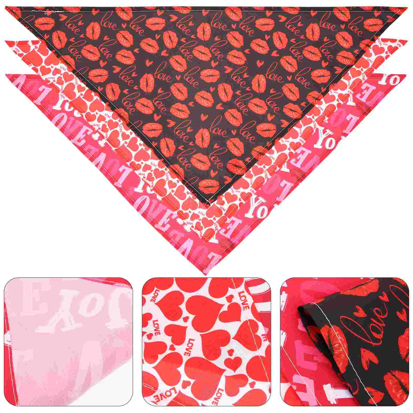 

3pcs Triangle Bibs Scarf Valentine's Day Dress Accessories for Dogs