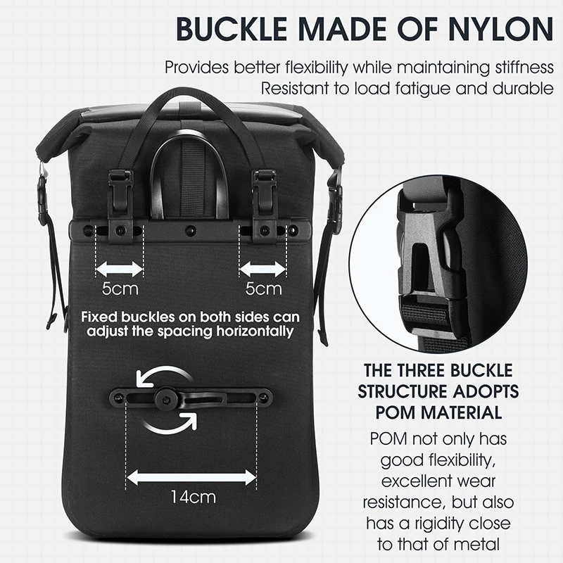 WEST BIKING Расширяемая полностью водонепроницаемая сумка для велосипеда из ТПУ