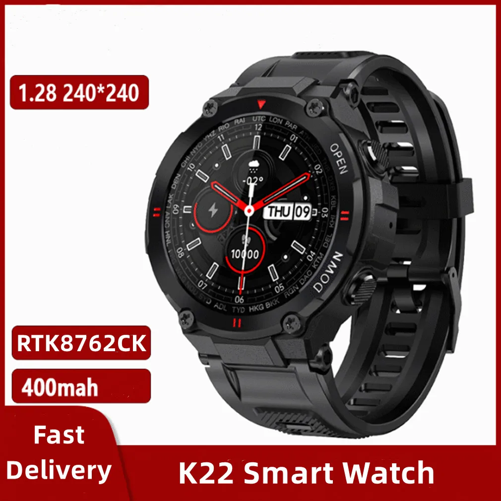 

K22 Smart Watch Men Outdoor Sport Fitness Tracker Wireless Call Music Control Alarm Clock Reminder Smartwatch For Android Phone