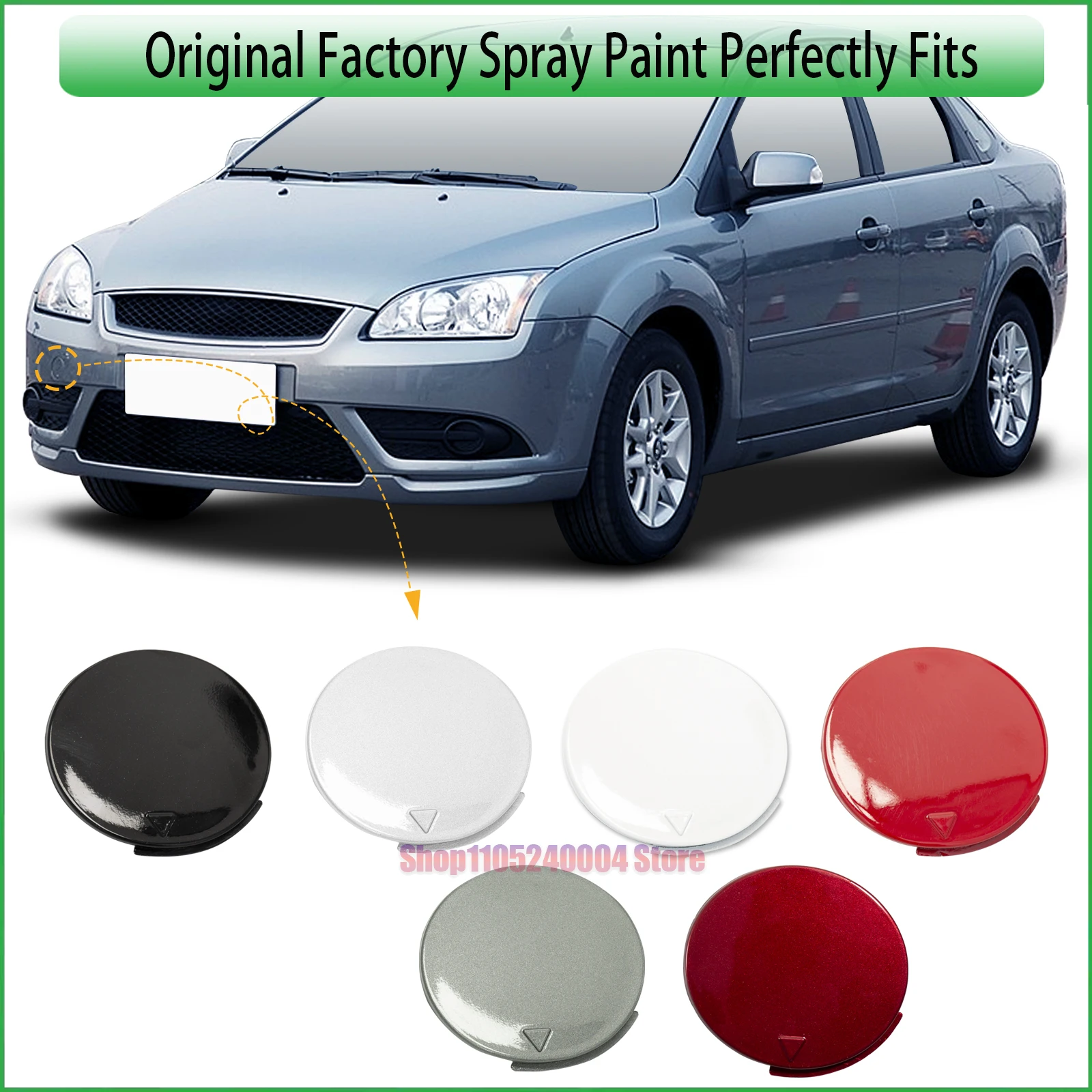 Фото Для Ford Focus MK2 CC ST ZETEC хэтчбек 2007-2011, крышка фаркопа переднего бампера, оригинальная деталь 1424616 6M5Y №1