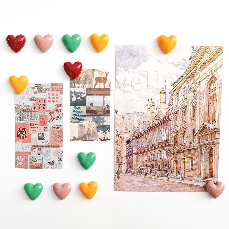 10PCS любовь сердце милый мини магнит 18 мм маленький холодильник фото стены сувенир