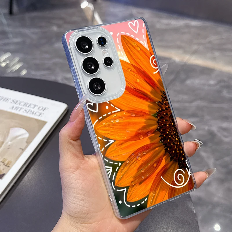 Фото Чехол для телефона с осенним узором из листьев для Samsung A24 A25 A26 A31 A32 A33 A34 A35 A51 A53 A54 A71 A72, прозрачные мягкие чехлы №2