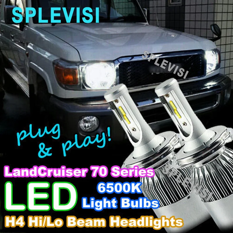 

Plug-and-Play H4 LED Headlight Bulbs to suit Toyota Landcruiser 79 Series 4WD 6000-6500K