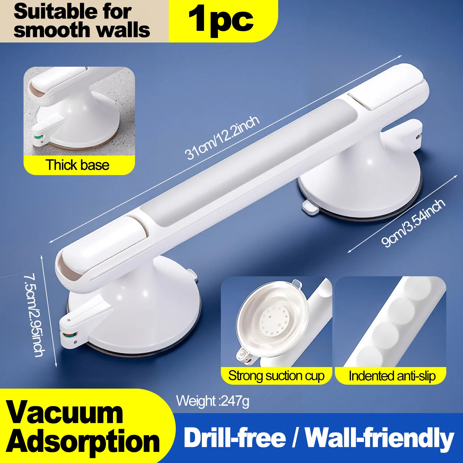 

Противоскользящая пластиковая ручка для ванной