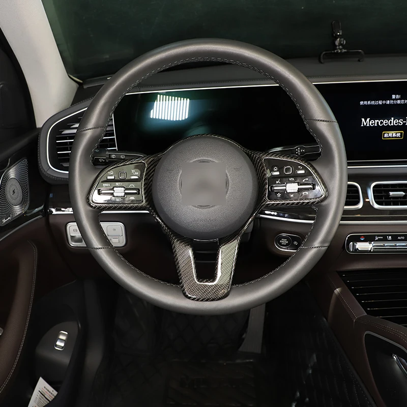 Фото Аксессуары для интерьера Mercedes-Benz A, B, C, E, G класса W177, W247, W205, W213, W463: накладка на руль из настоящего карбона №4