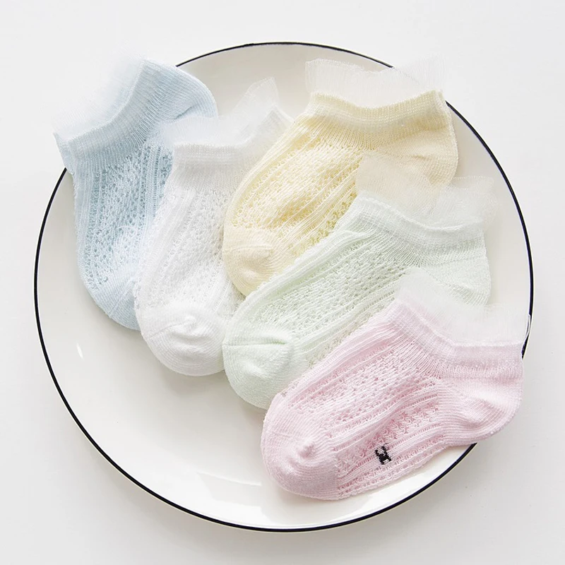 

5pairs/Lot 0-8Y Summer Baby Low-cut Sock Newborn Boys Ankle Mesh Cotton Sock Toddler Kids Girls Children Hollow Breathable Socks