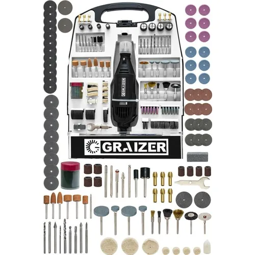 Graizer, 320 Вт, регулируемая скорость, 234 штук, хобби, ручной двигатель, мини-шлифовальный набор, Белый