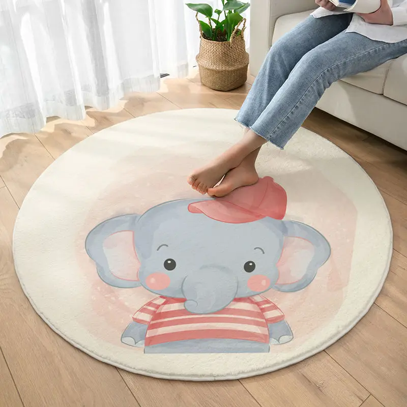 

Cartoon Round Carpet Children Room Living Room Carpet Bedroom Bedroom Absorption Anti-slip Hanging Basket Computer Chair Cushion