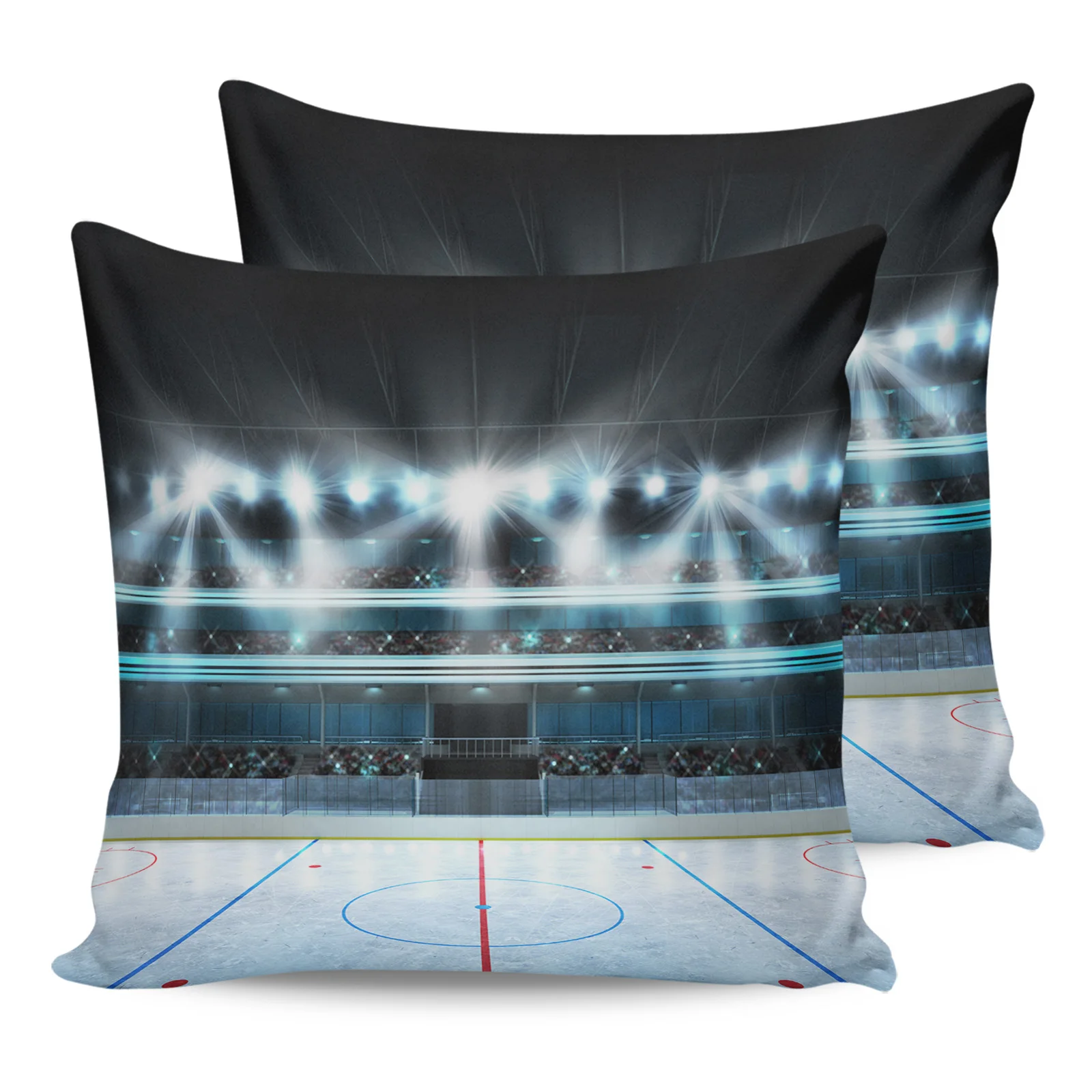 

2PCS Pillowcases Ice Hockey Playing Field Cushion Cover Home Bedding Living Room Decorative Couch Throw Pillow Case