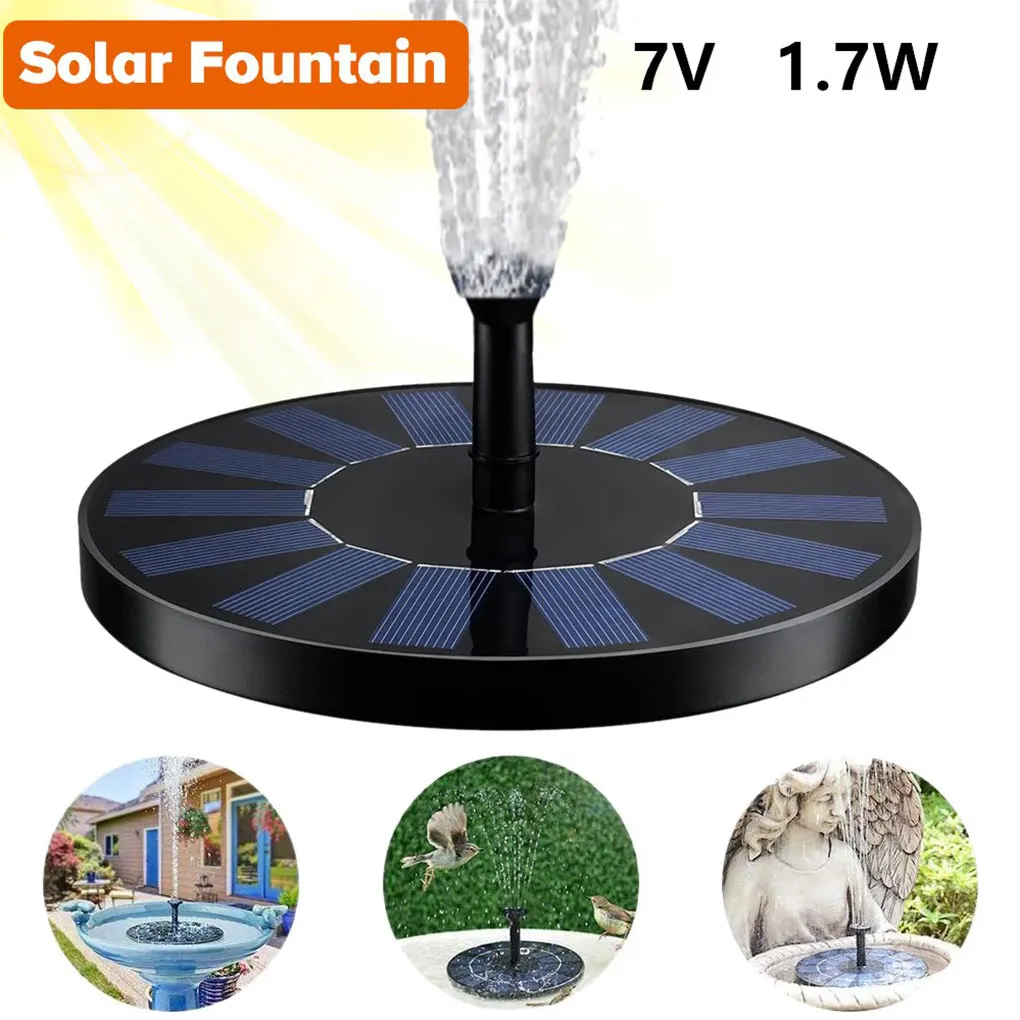 

7V Solar Fountain Waterproof Solar Panel Fountain Pump 1.7W Backyard Garden Pool Water Pump Outdoor Landscape Decoration