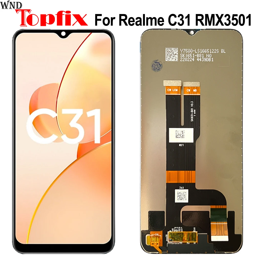 100 tested for oppo realme c31 rmx3501 lcd display touch screen digitizer assembly replacement screen phone 6 5 realme c31 lcd free global shipping
