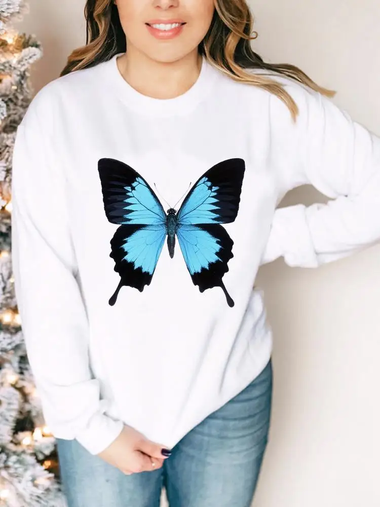 

Women Print Graphic Pullovers Woman Female Casual Fashion Butterfly Love Cute 90s Autumn Spring Clothing Hoodies Sweatshirts