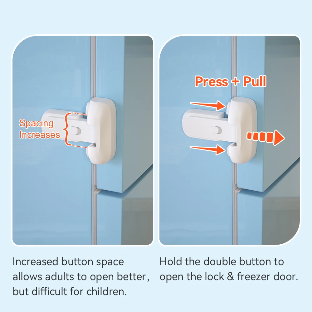 SAFELON 2 Pcs Baby Safety Fridge lock, Child Proof Freezer Door Lock, Protect Refrigerators With Damaged Sealing Strips enlarge