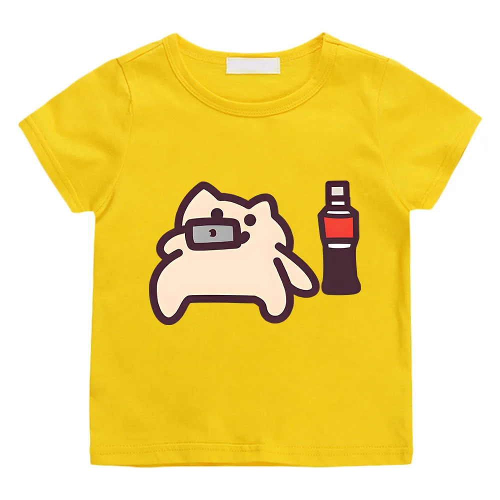 

Everyday One Cat Anime Printing T-shirts Aesthetic Manga Tshirt Short Sleeve Comic 100% Cotton Soft Tee-shirt Boys/girls T-shirt
