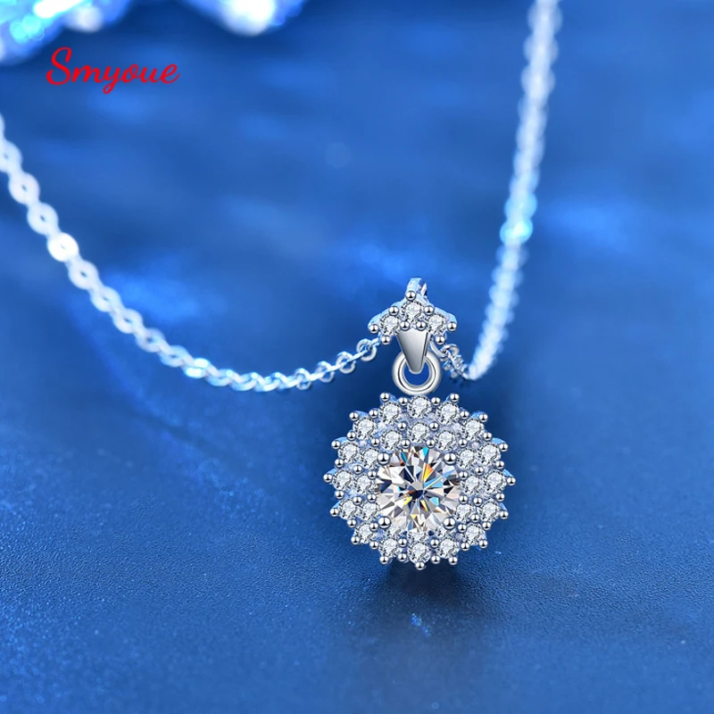 

Ожерелье женское из серебра 925 пробы с муассанитом карата