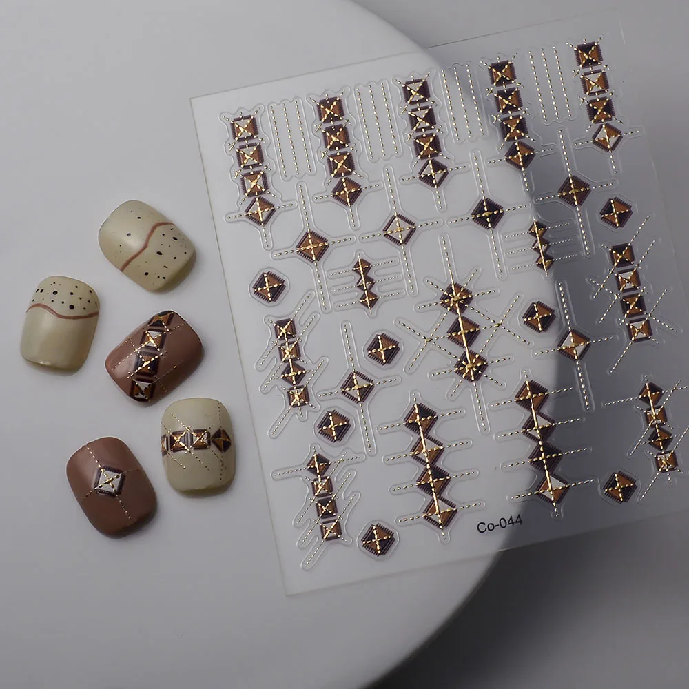 5D тисненые наклейки для ногтей золотые металлические на День святого Валентина