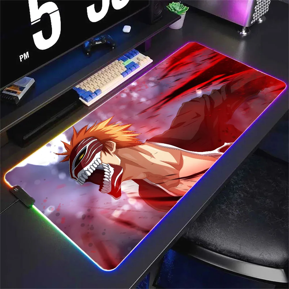 1 шт. отбеливатель Ichigo Bankai напольный коврик XXL RGB игровые коврики для мыши HD черная