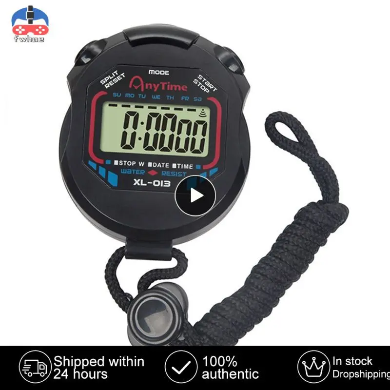 

2/4/6PCS Kitchen Timers Classic Digital Professional Handheld LCD Chronograph Sports Stopwatch Timer Stop Watch With String