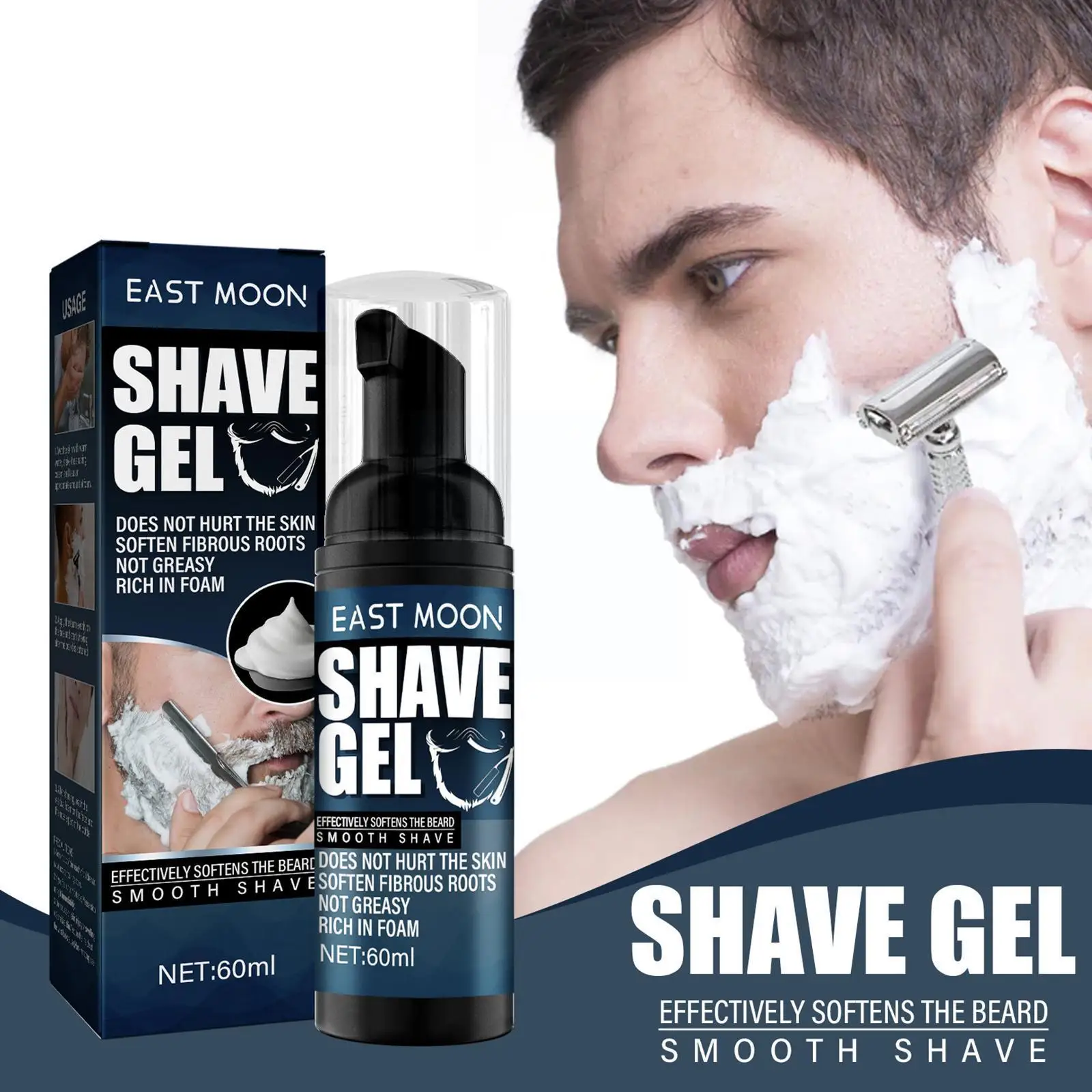

Мужской крем для бритья, пена, мягкая, для уменьшения трения бороды, подходящая вручную, увлажняющая кожа, пена для деионизированного бритья...