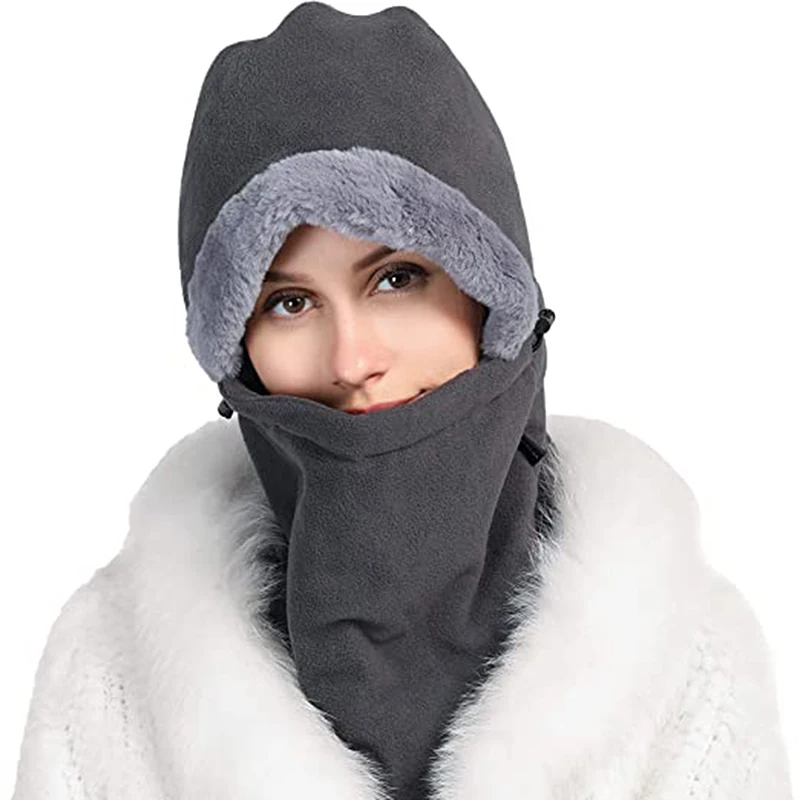 

Зимняя вязаная шапка, женская утепленная бархатная свободная зимняя шапка с шарфом, брендовая зимняя Лыжная маска, шапки