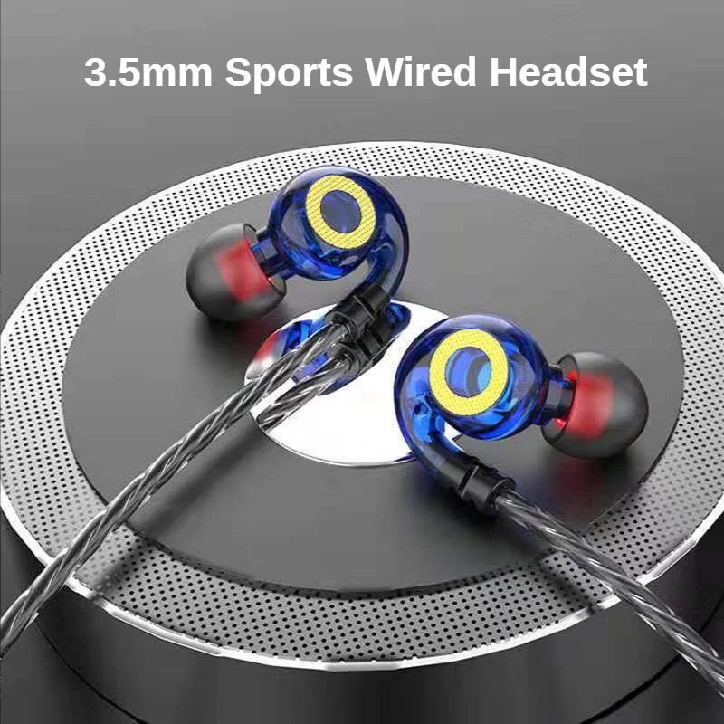 

2023 New 3.5mm Universal Karaoke Game Headset Current-Free Ear-Mounted Sports Phone 110 ° Angled Wired in-ear Earbuds Headphones