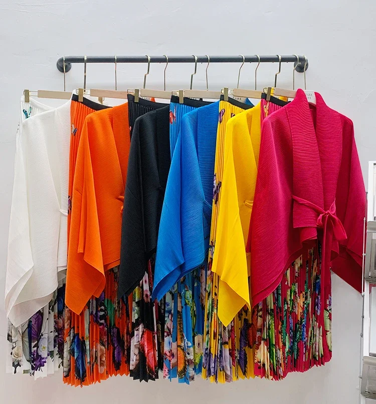 YUDX Miyake плиссированный комплект из 2 предметов 2024 новый топ на шнуровке с высокой