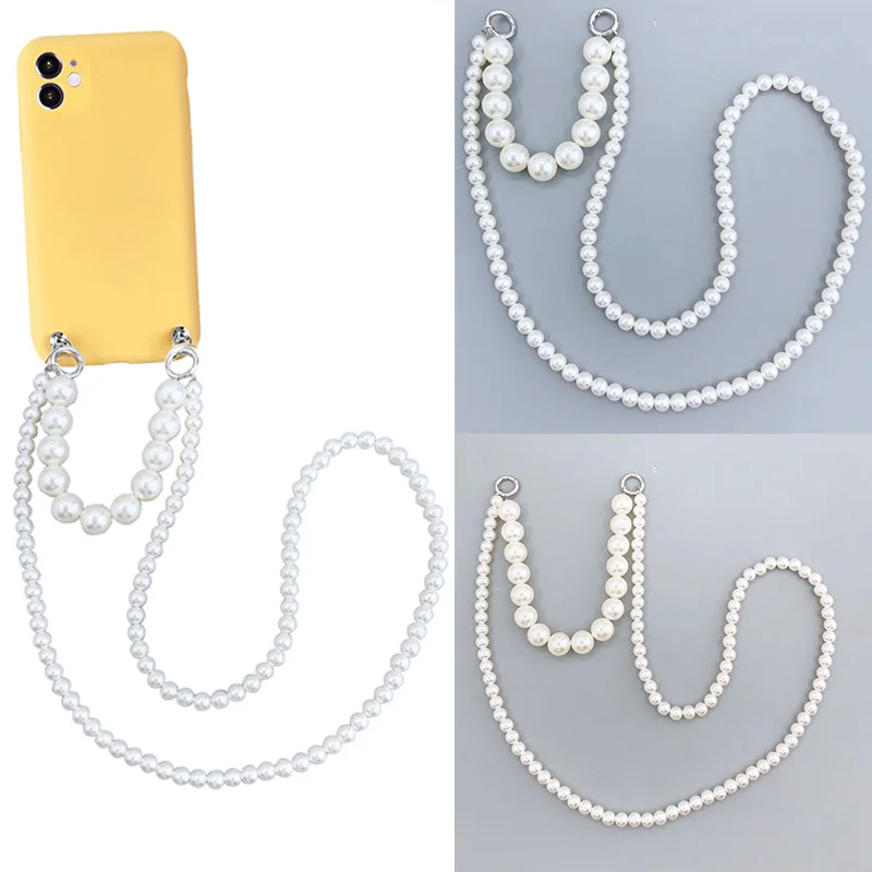 

Korean Crossbody Imitate Pearl Chain Messenger Chain Bag Strap Bag Hanging Chain Phone Case Two-in-one DIY Mobile Phone Straps