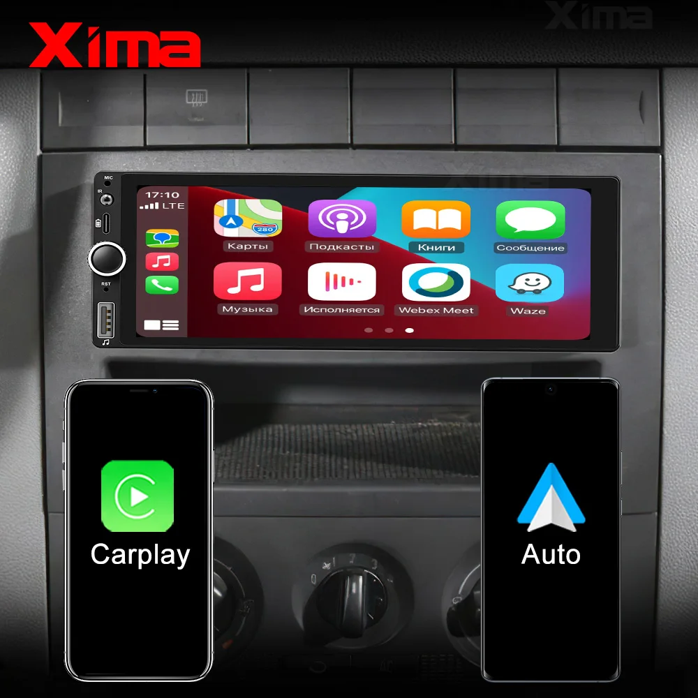 XIMA 1Din Android Авто Радио Мультимедиа 6 9 дюйма Carplay 1 DIN Стерео GPS Для Hyundai Kia Toyota Honda VW Ford