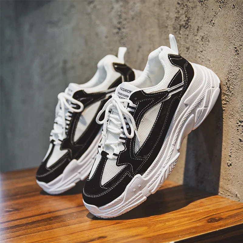 

Кроссовки мужские массивные сетчатые, дышащие, Нескользящие, Вулканизированная подошва, повседневная обувь для бега