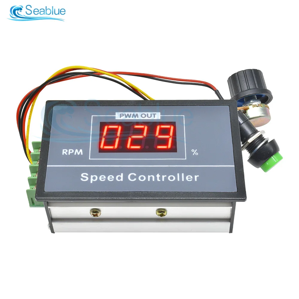 

DC6-60V Вход регулятора скорости двигателя с ШИМ-дисплеем MAX 30A Цифровой светодиодный дисплей 0 ~ 100% Регулируемый привод 15 кГц с переключателем потенциометра