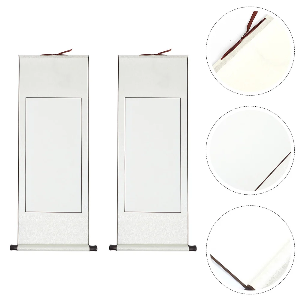 

2Pcs Blank Scroll Calligraphy Blank Scroll Hanging Scroll Painting Paper Chinese Calligraphy Paper