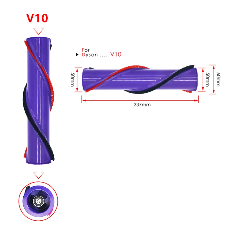 Заменяемый валик-щетка из карбонового волокна для пылесоса Dyson V6 V7 V8 V10V V11 - аксессуары для головки щетки.