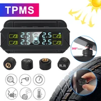 solar power tpms car tire pressure monitoring system 5 mode auto security alarm system tyre pressure temperature warning for car