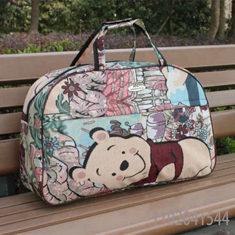 Disney Luggage Bag Waterproof Durable Large Capacity Winnie The Pooh Travel Gym Bag High Quality Unisex Tote Bag for Women Girl images - 6