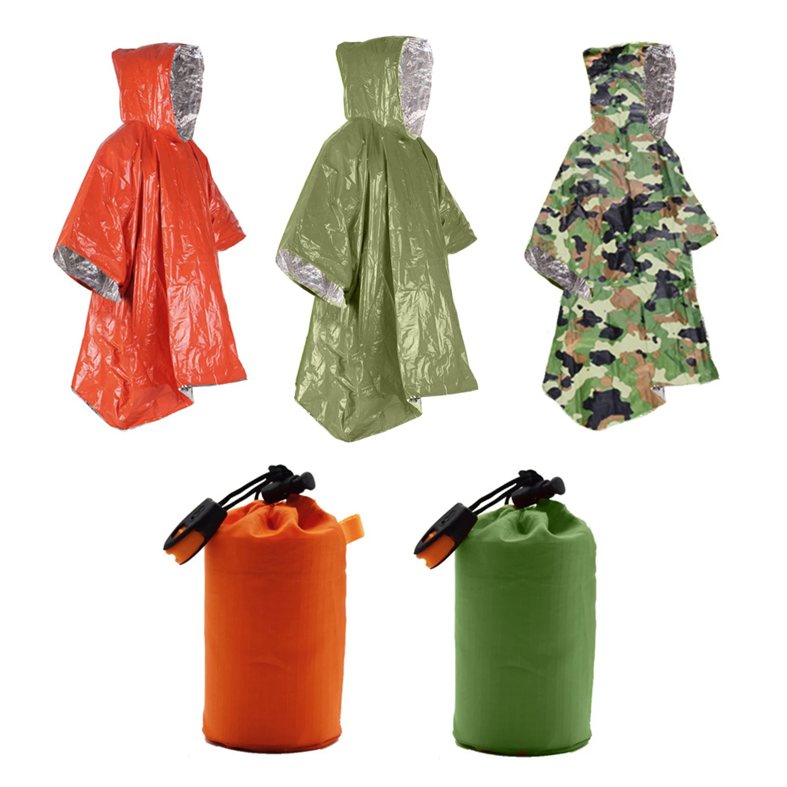 

Portable Rain Poncho Raincoat EVA Thickened Waterproof Rain Coat Camping Emergency Blankets Raincoat For Hiking Traveling Fish