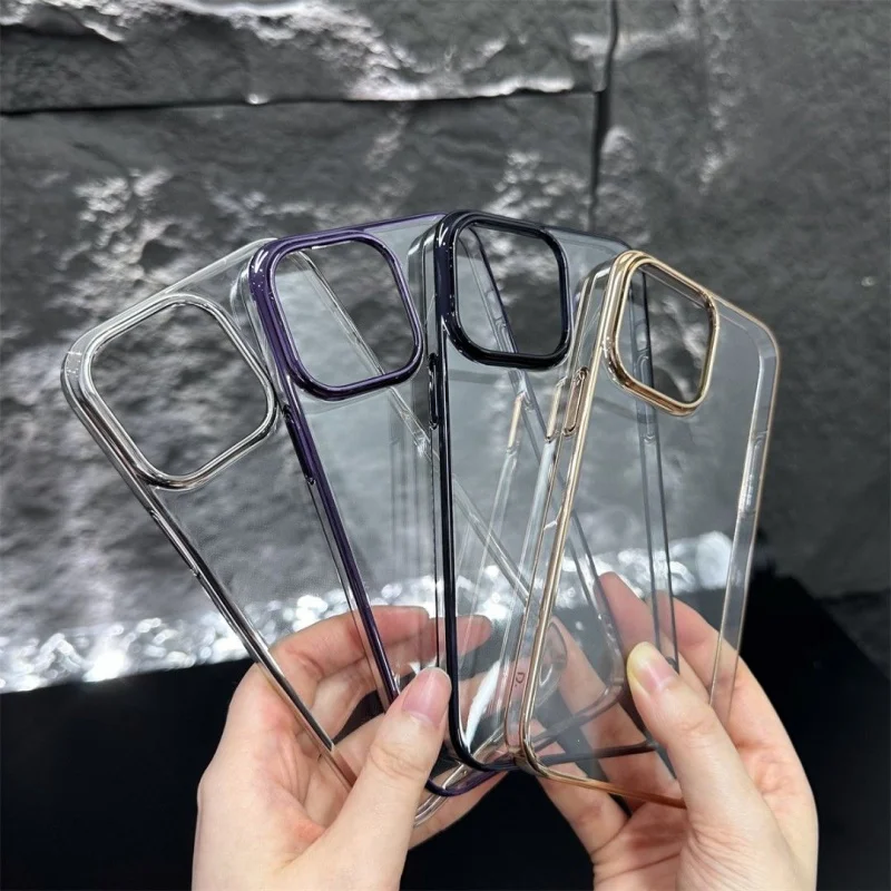 

Apple Texture Electroplating Drawing Transparent Phone Case Suitable for Iphone14promax/13pro/12pro