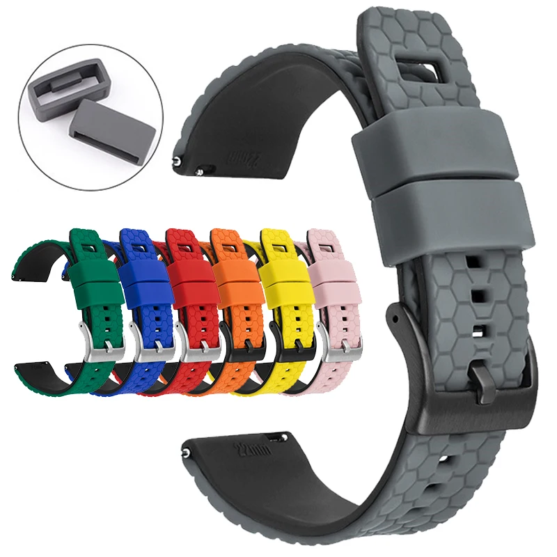 

Ремешок силиконовый для наручных часов, быстросъемный резиновый сменный Браслет для часов, 20 мм 22 мм