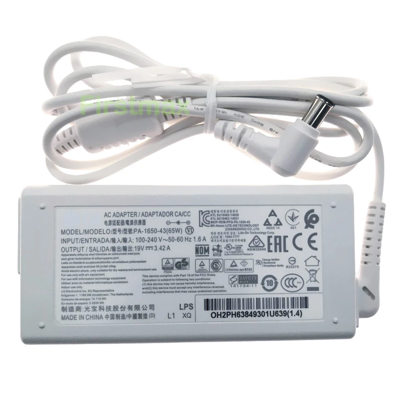 Зарядное устройство для LG 24MP67VQ M2280D E2442T M2450D M2451DS M2452D M2452T M2482 19 в 3 42 А 65 Вт