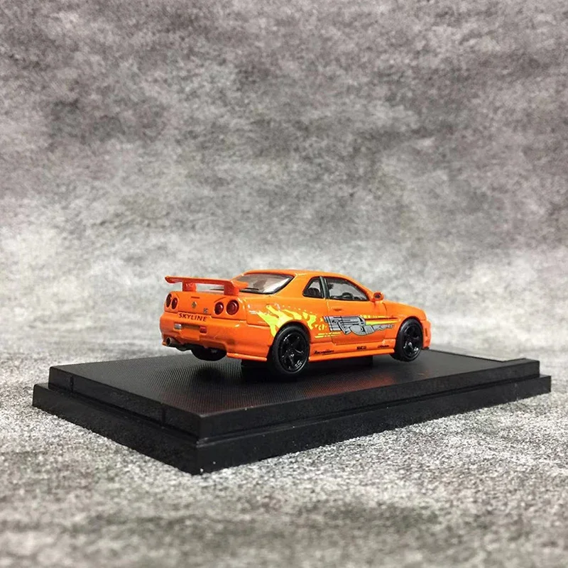 Модель автомобиля GTR34 Уличное оружие 1:64 оранжевый